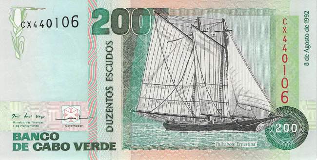 Kap Verden p63 200 Escudos 1992